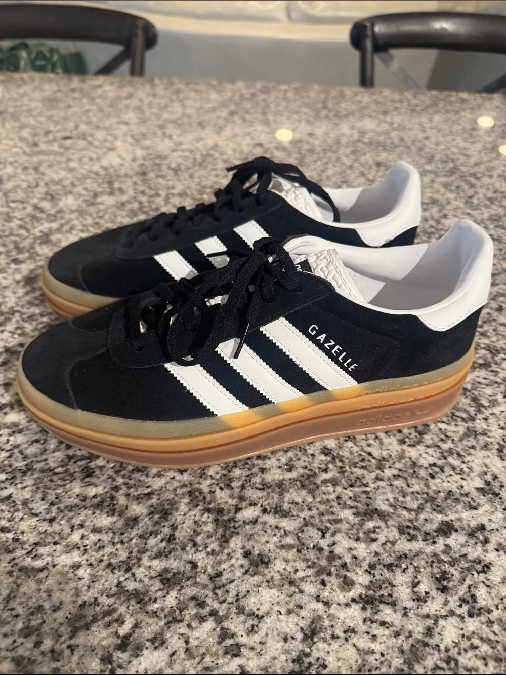 adidas Gazelle Women’s Black platform Gazelle shoes- size 9 - Picture 1 of 9